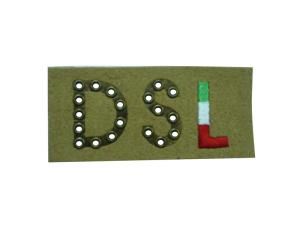 Quality Brown Embossed Leather Patches With Embroidered DSL Logo For Jeans' Backing wholesale