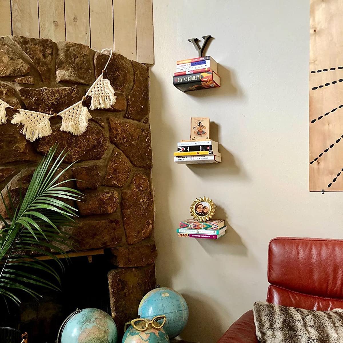 Invisible Wall Mounted Bookshelf Floating Bookshelf Iron Shelves for Home Office Needs
