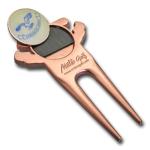 Copper Metal Golf Repair Tool , Promotional Gift Personalized Divot Tool