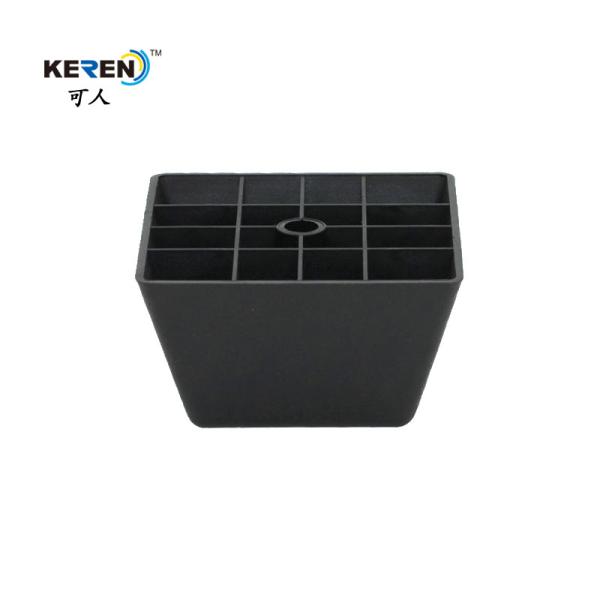 KR-P0169 Black Square Plastic Furniture Feet For Cabinet High Corrosion