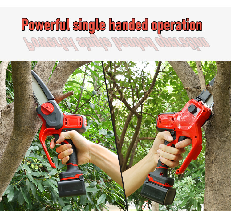 21V 6in Mini Batterie Power Electricity Cordless Lightweight Chainsaw One-Hand