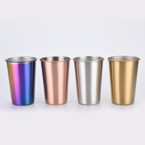 Quality 4 Pieces Stackable Stainless Steel Kids Tumblers Sturdy And User Friendly Metal Cups For School And Picnics wholesale