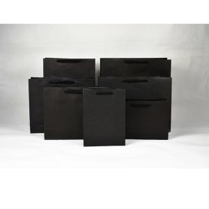 Quality Customizable Luxury Shopping Paper Bag Black Shopping Bag With Handle wholesale