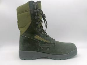 Quality Tactical Safety Shoes Green High Top Suede Leather Breathable wholesale