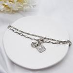 Silver Alloy Fashion Jewelry Necklaces Hip Hop Shaped Round Hoop