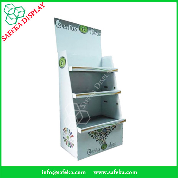 Customized printing 3 tier Paper material FSDU Cardboard pop up Display and Rack for shelving