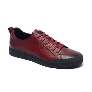 Quality Soft Light Burgundy Anti Slippery Genuine Leather Sneakers wholesale