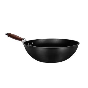 Quality Kitchen Non Slip Stir Frying Pan Carbon Steel PFOA Free Black wholesale