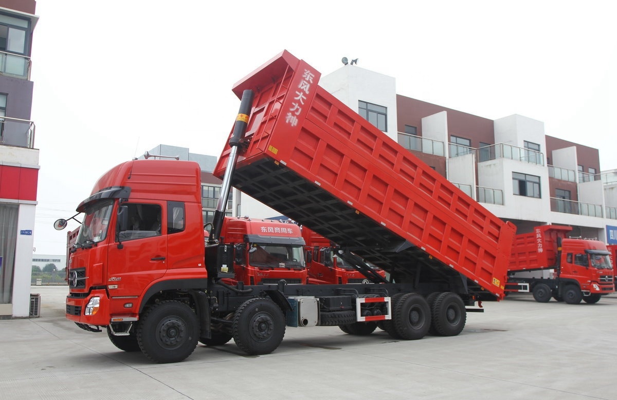 Flat Head Double Axle Dumper 12 Wheel 350hp 8X4 Hydraulic Lift Heavy Duty Dump Truck
