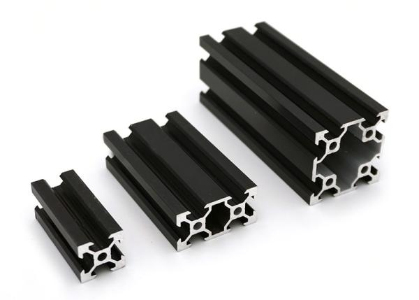 6061 High Precise Black Machined Aluminium Extrusted Profiles 2020 2040 2060