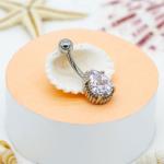 Small Belly Button Rings Surgical Steel Water Drop Crystals Piercing Jewelry