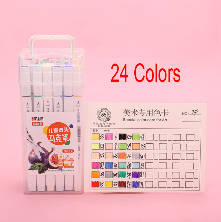 Student Painting Watercolor Art Marker Pen with Custom Logo and Dual-Side Writing