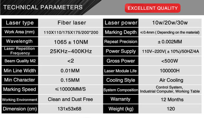 Metal marking machine/laser marking system/fiber laser marking machine 20W 30W 50W Laser memory card marking machine
