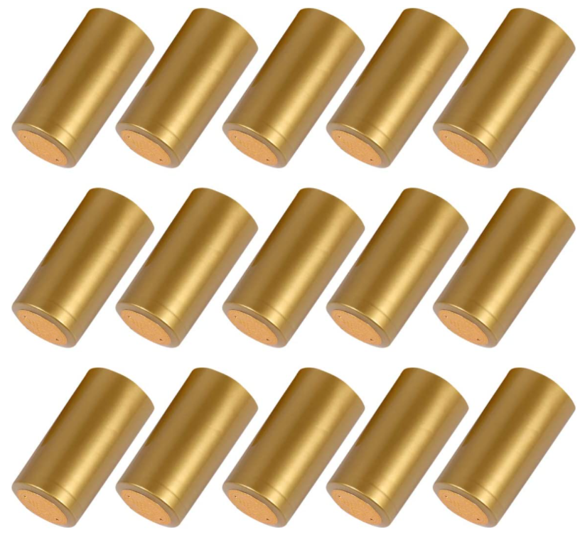 Custom Size Wine Bottle Top Film Gold Shrink Pack With PVC Heat Shrink Capsule