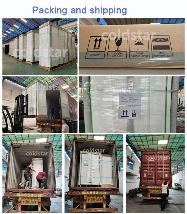 Vertical 1000L Double Door Display Ice Cream Freezer