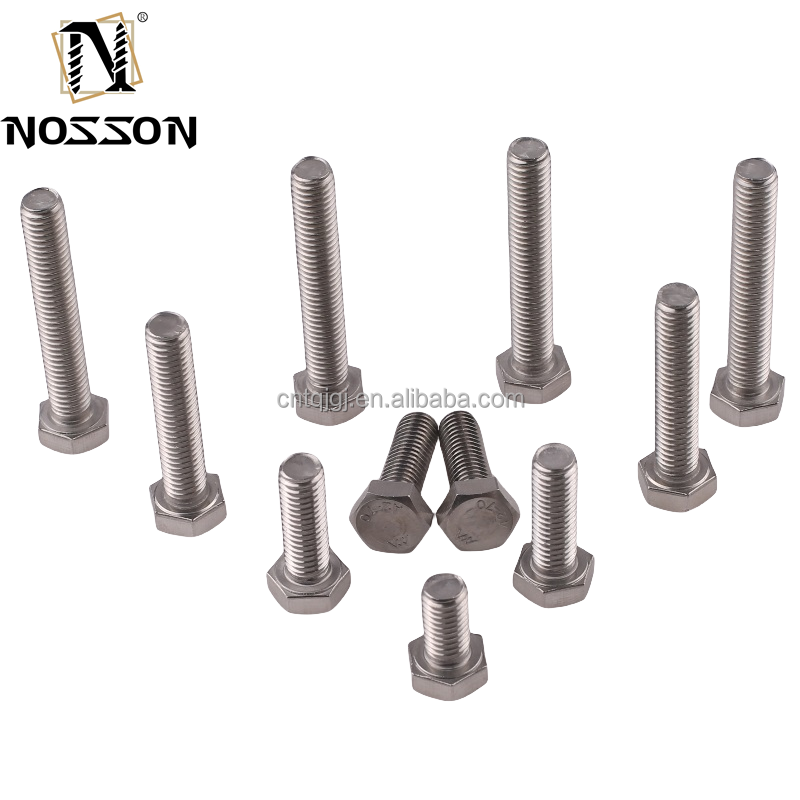 Custom Size M16 M18 M20 Stainless Steel SUS 304 316 316L Hexagon Head Bolt DIN933 DIN931 Metric GB Standard for Machinery