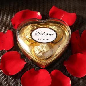Quality 3PCS Palm Oil Heart Shape Boxes Sweet Chocolates With Peanut wholesale