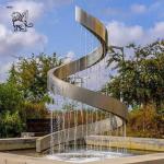 Giant Circular Stainless Steel Sculpture Modern Abstract Art Mirror Polished