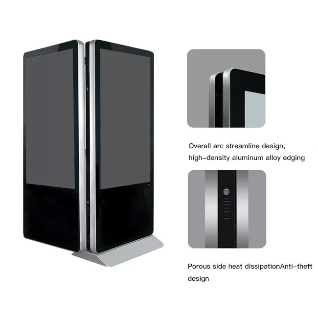 Vertical Totem Window Facing Display LCD Advertising Digital High Brightness Double Sided Dual Screen Single 43 46 55 65