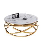 Light Luxury Stainless Steel Hotel Lobby Circular Coffee Table