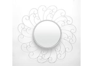Quality Sunflower Shape Metal Wall Art Mirror Floral Mirror Silver Color For Wall wholesale