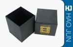 Matt Black Promotional Cosmetic Paper Boxes With Golden Hot Stamping
