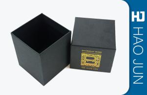 Quality Matt Black Promotional Cosmetic Paper Boxes With Golden Hot Stamping wholesale