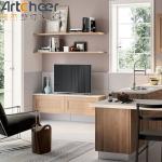 Durable Designer Solid Wood Melamine Kitchen Cabinet Italian Design for Modern
