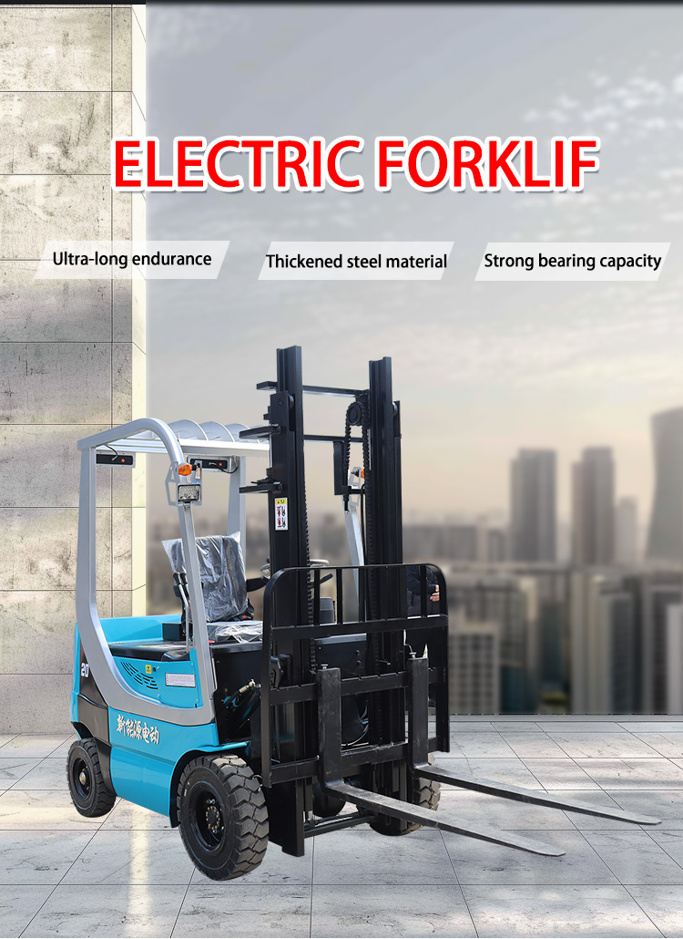 Customized Lifting Height 1 Ton 2 Ton 3 Ton Electric Forklift Safety For Warehouse Handling