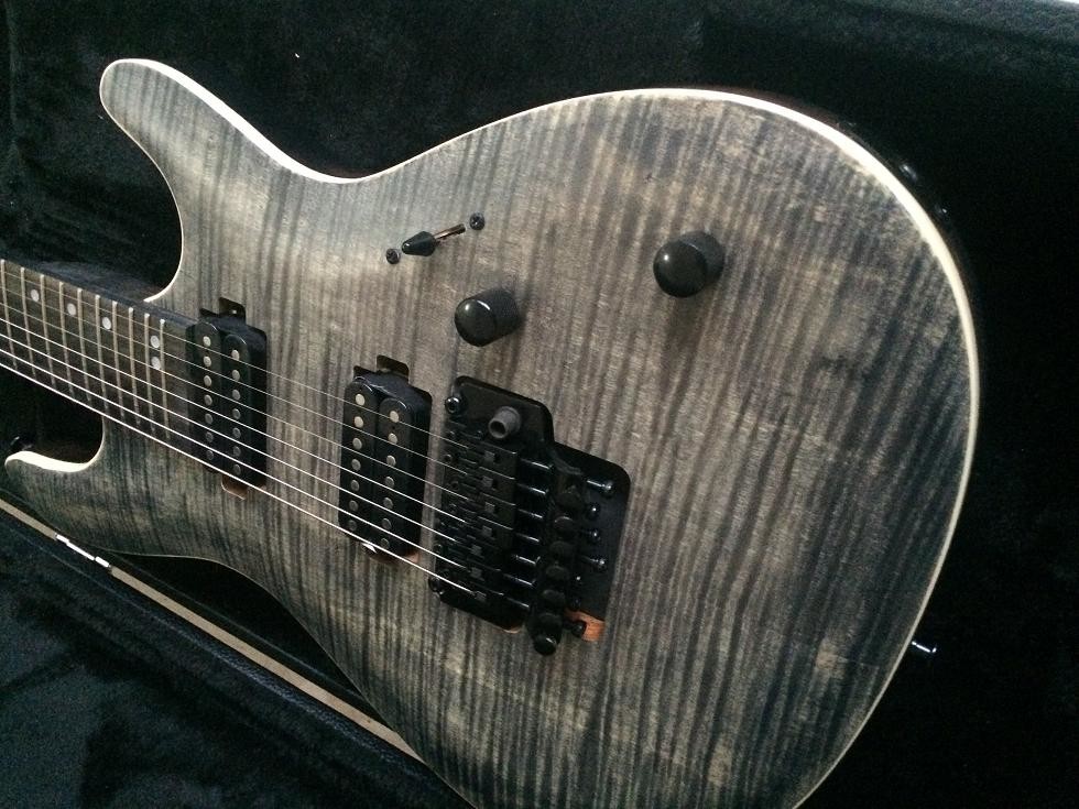 High quality 7 strings electric guitar flamed maple floyd rose bridge custom guitar with free shipping