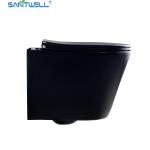 Chaozhou Hot Sale Matt Black Ceramic Rimless wall-hung toilet For European