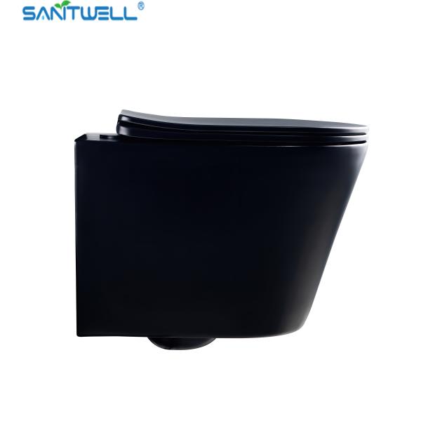 Chaozhou Hot Sale Matt Black Ceramic Rimless wall-hung toilet For European
