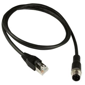 Quality M12 To Rj45 Gigabit Industrial Ethernet Cable Cat5e Cat6 Black Color wholesale