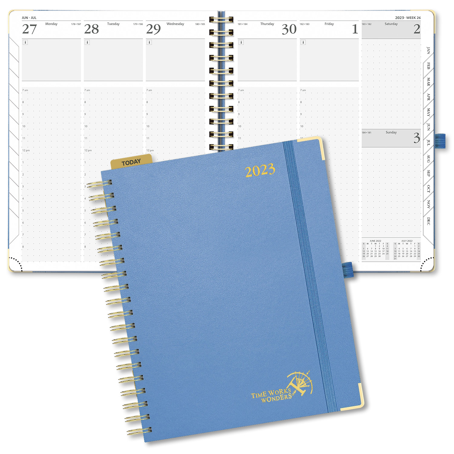 Light Green Personalized Planner 2023 , Monthly Schedule Daily Weekly Planner