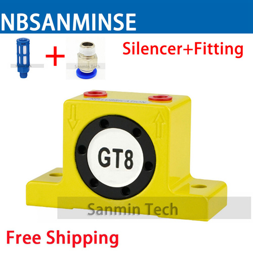 GT 1/8 1/4 Pneumatic Turbine Vibrator Air Vibrator Low Pressure For Food And Pharmaceutical Industries Ball Type
