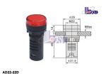 Commercial Telecommunication Red Panel Mount Indicator Lamps High Brightness