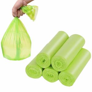 Quality 100 % Small Compostable Trash Bags , Flat Bin Liner Bags 0.01 - 0.08 Mm Thickness wholesale