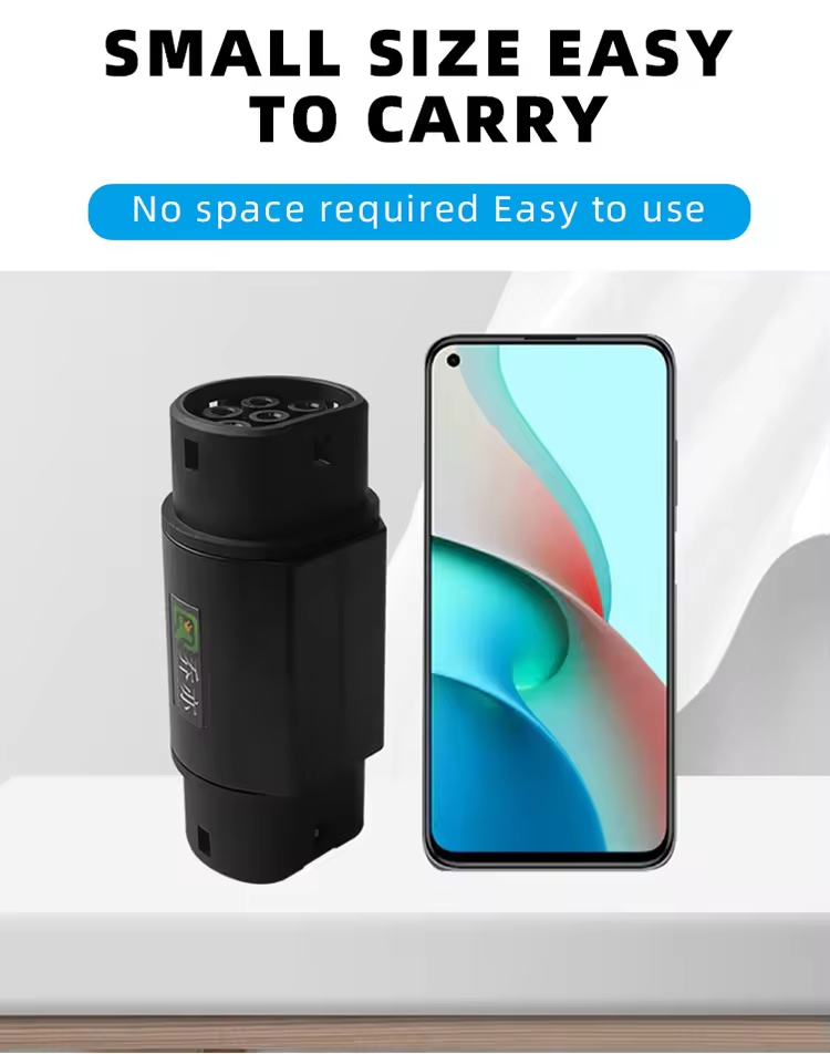 220V Electric Vehicle GBT TO TYPE2 EV Charging Adapter 16A 32A EV Charger Connector 32a 7kw for Car side Plug 7kw output