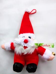 Quality Stuffed Christmas Gift Santa Claus RED Toy With Hat White Beard With Bell Hanging GIFT Present For KIDS Children wholesale