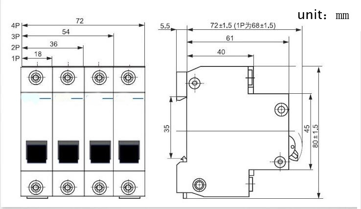 DC Mini Circuit Breaker mcb DZ47-63 Good Quality Hot Sale