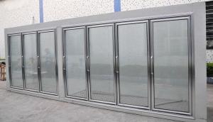 Quality Supermarket giass door cold storage room frozen food upright display refrigerator wholesale