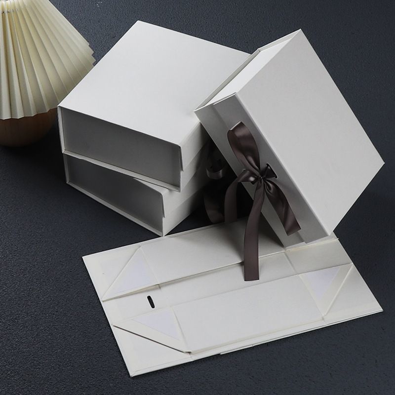 Custom Logo Printing Cardboard Wig Hair Packaging Magnetic Box, China Manufacturer Wholesale Paper Gift Box with Ribbon