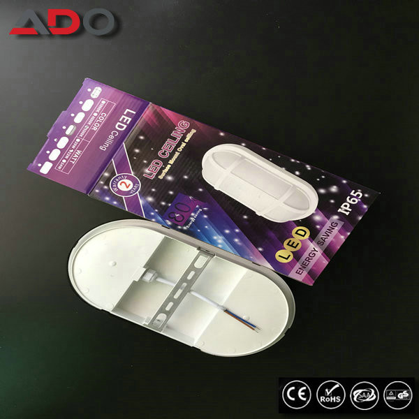 White PP ABS ROHS 20 W Bathroom LED Oval Bulkhead Lamp