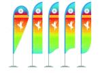 Colorful Personalized Advertising Flags , Vertical Roadside Flags And Banners