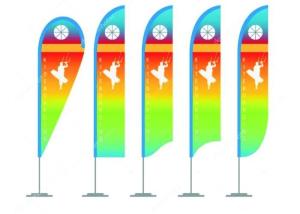 Quality Colorful Personalized Advertising Flags , Vertical Roadside Flags And Banners For Businesses wholesale