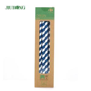 Quality Food paper biodegradable straws Packaging Stripes Eco Friendly OEM ODM wholesale