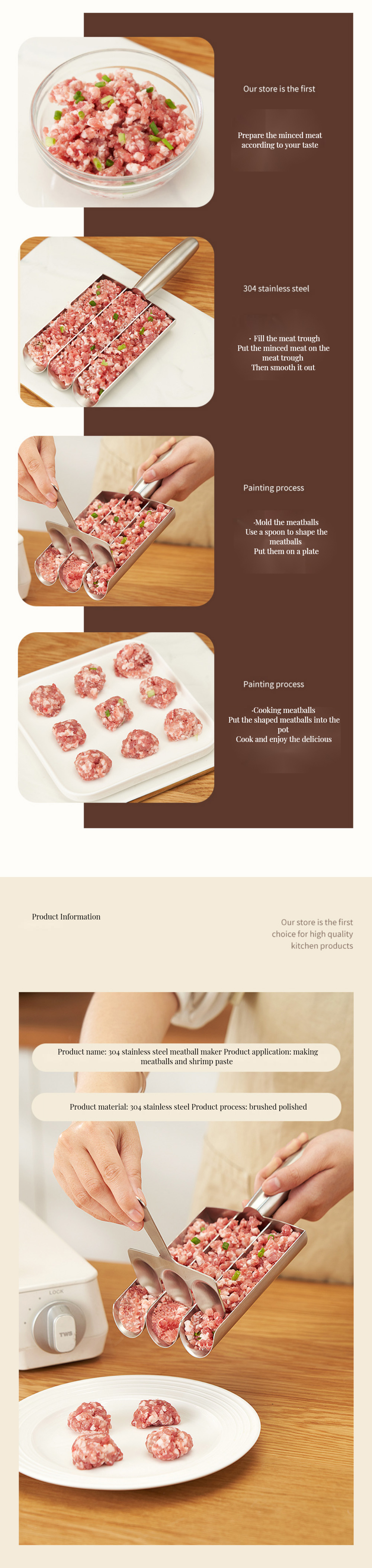 Create Perfect Fish Balls at Home with Non-Stick Bamboo Meatball Spoon Set and Forks