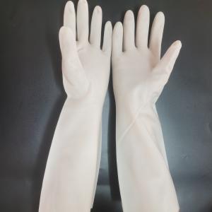 Quality Unflock Lining Nitrile Dishwashing Gloves Household 38cm White Nitrile Glove wholesale