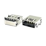 OEM PA9T UL94V-0 90 Degrees RVS USB Socket Connector USB3 A Female