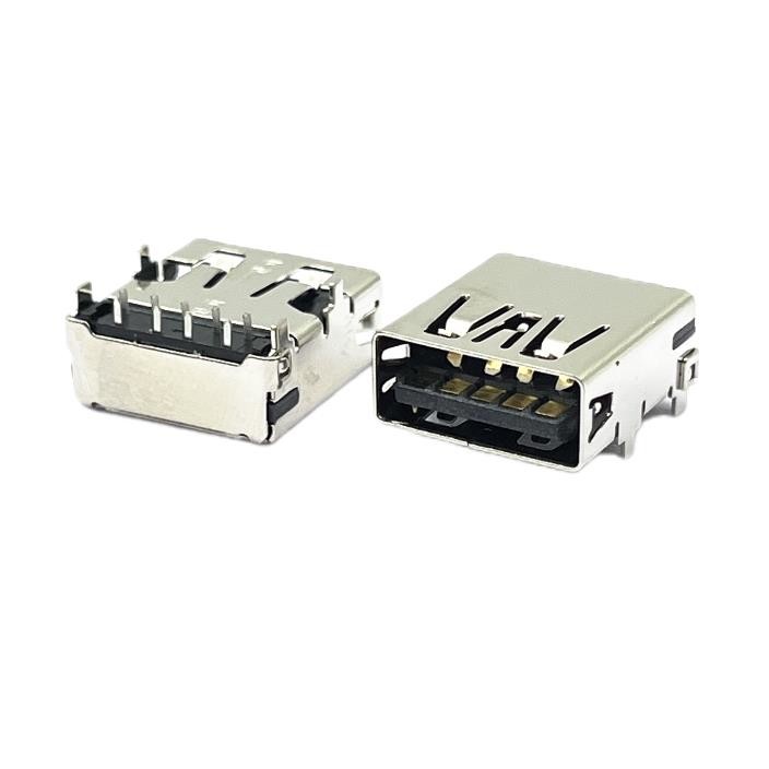 OEM PA9T UL94V-0 90 Degrees RVS USB Socket Connector USB3 A Female